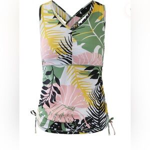 UV Skinz Ruched Tank Top, NWT, Forest Botanical, Medium